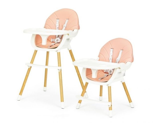 ECO TOYS Jídelní židlička, stoleček 2v1 Colby - růžový
