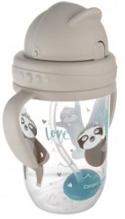 Canpol babies Nevylévací hrníček se slámkou a závažím Exotic Lenochod - šedý, 270 ml