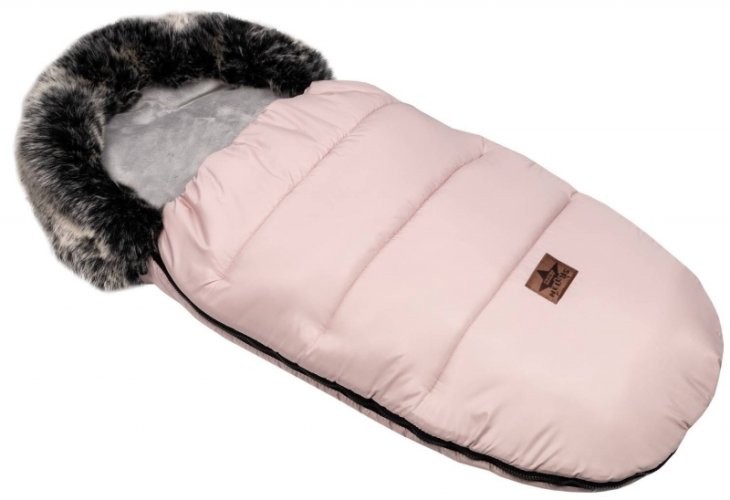 Zimní fusak FLUFFY s kožešinou + rukávník zdarma, Baby Nellys, 50 x 100cm, růžový