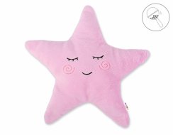 Baby Nellys Dekorační polštářek s chrastítkem Hvězdička, 40x40cm - růžová