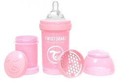 Antikoliková láhev, Twistshake se savičkou, 0 m+, 180 ml, Pastel Pink