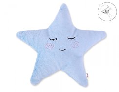Baby Nellys Dekorační polštářek s chrastítkem Hvězdička, 40x40cm - modrá