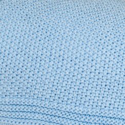 Bavlněná deka, dečka pletená, BASIC, 80x90cm, modrá