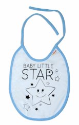 Nepromokavý bryndáček Baby Nellys velký Baby Little Star, 24 x 23 cm - sv. modrá