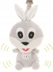 Závěsná plyšová hračka s pískátkem, Rabbit, šedá