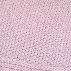 Bavlněná deka, dečka pletená, BASIC, 80x90cm, sv. růžová