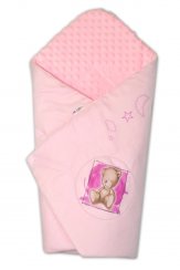 Baby Nellys Zavinovačka, bavlněná s minky 75x75cm by Teddy -  sv. růžová, sv. růžová
