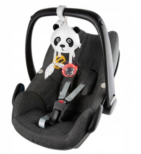 Závěsná plyšová hračka s chrastítkem a klipem Canpol Babies, Panda