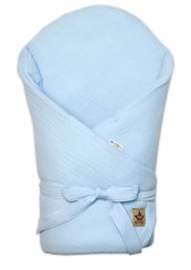 Mušelínová zavinovačka s výztuží na zavazování, Baby Nellys, 75x75cm, světle modrá