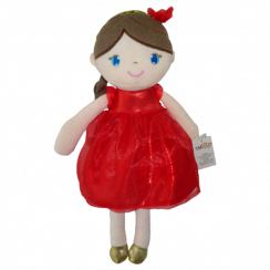 Hadrová panenka Inez, Tulilo, 38 cm - červená