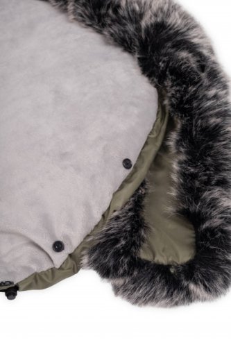 Zimní fusak FLUFFY s kožešinou + rukávník zdarma, Baby Nellys, 50 x 100cm, granát