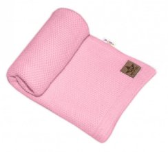 Bavlněná deka, dečka pletená, BASIC, 80x90cm, růžová