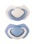 Canpol Babies Sada 2 ks symetrických silikonových dudlíků,  6-18m+,  PURE COLOR modrý