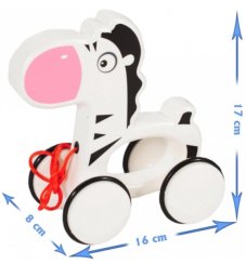 Edukační hračka, tahací Maxi Zebra, - bílá